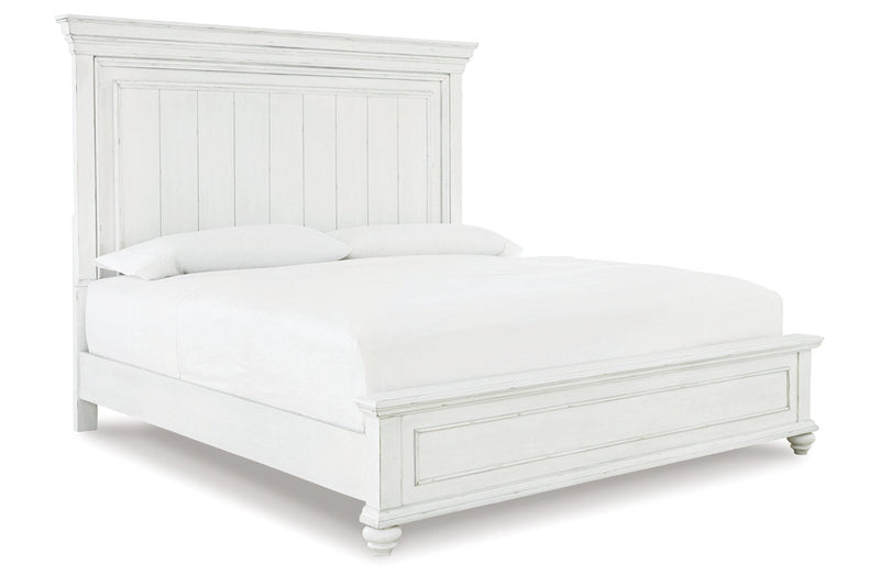 Kanwyn Whitewash California King Panel Bed -  Ashley - DMV Furniture