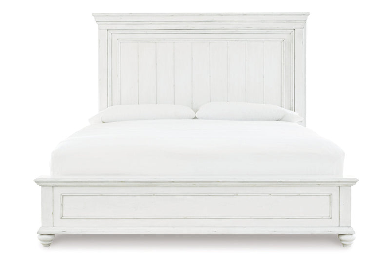 Kanwyn Whitewash California King Panel Bed -  Ashley - DMV Furniture