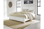 Kanwyn Whitewash California King Panel Bed -  Ashley - DMV Furniture