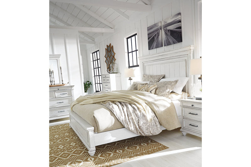 Kanwyn Whitewash California King Panel Bed -  Ashley - DMV Furniture