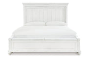 Kanwyn Whitewash California King Panel Bed with Storage Bench -  Ashley - DMV Furniture