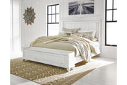 Kanwyn Whitewash California King Panel Bed with Storage Bench -  Ashley - DMV Furniture