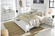 Kanwyn Whitewash California King Panel Bed with Storage Bench -  Ashley - DMV Furniture
