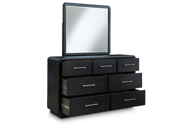 Rowanbeck Black Dresser and Mirror -  Ashley - DMV Furniture