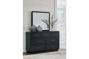 Rowanbeck Black Dresser and Mirror -  Ashley - DMV Furniture