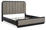 Rowanbeck Gray/Black King Upholstered Panel Bed -  Ashley - DMV Furniture