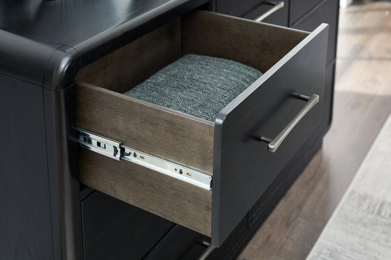 Rowanbeck Black Dresser and Mirror -  Ashley - DMV Furniture