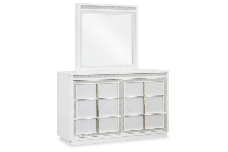 Chalanna White Dresser and Mirror -  Ashley - DMV Furniture