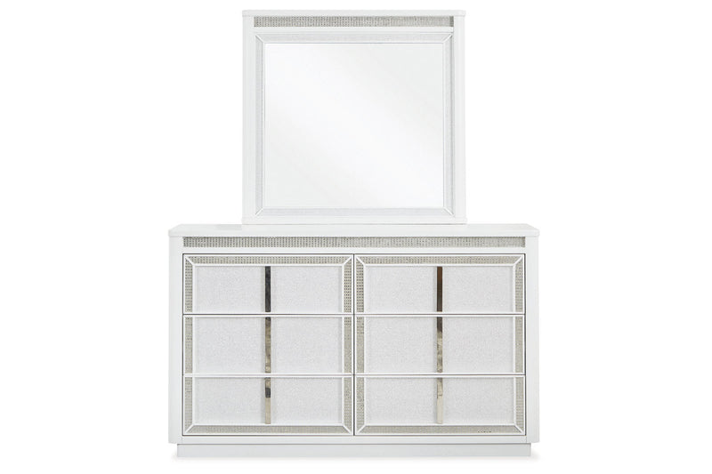 Chalanna White Dresser and Mirror -  Ashley - DMV Furniture