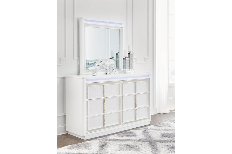 Chalanna White Dresser and Mirror -  Ashley - DMV Furniture