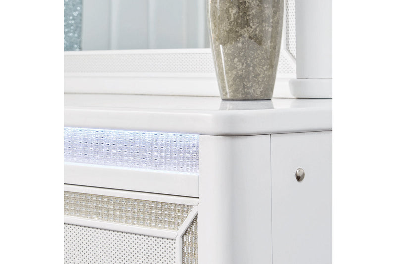 Chalanna White Dresser and Mirror -  Ashley - DMV Furniture