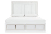 Chalanna White Queen Upholstered Storage Bed from Ashley - DMV Furniture