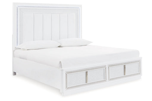 Chalanna White King Upholstered Storage Bed from Ashley - DMV Furniture