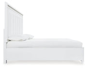 Chalanna White Queen Upholstered Storage Bed with Mirrored Dresser from Ashley - DMV Furniture