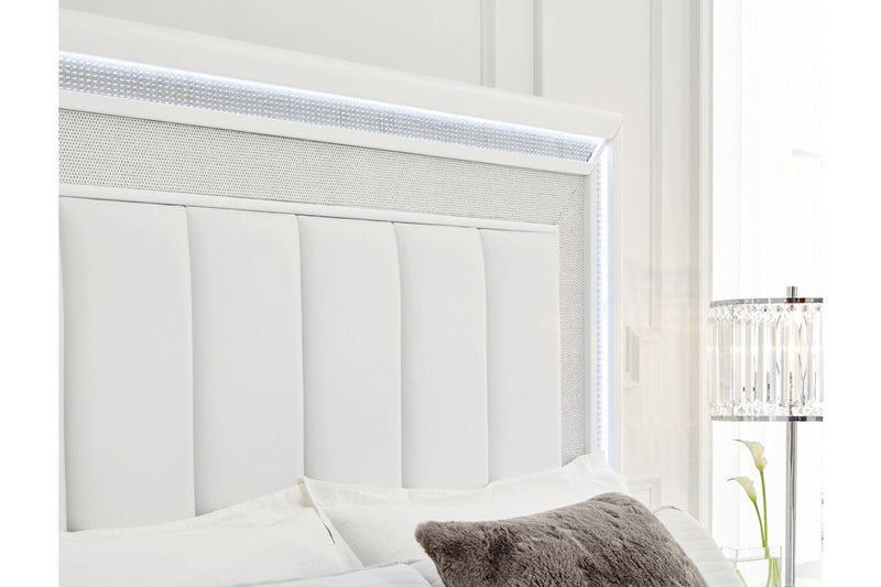 Chalanna White Upholstered Panel Storage Bedroom Set from Ashley - DMV Furniture