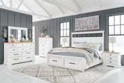 Ashbryn White/Natural Panel Storage Bedroom Set from Ashley - DMV Furniture