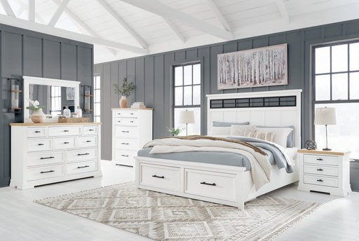 Ashbryn White/Natural Panel Storage Bedroom Set from Ashley - DMV Furniture