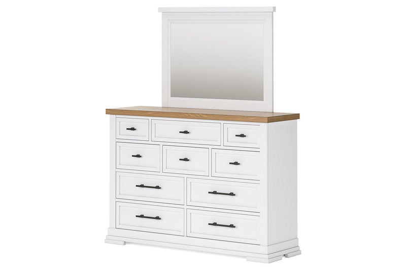 Ashbryn White/Natural Dresser and Mirror -  Ashley - DMV Furniture