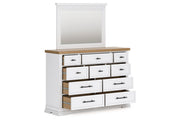 Ashbryn White/Natural Dresser and Mirror -  Ashley - DMV Furniture