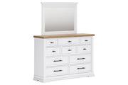 Ashbryn White/Natural Dresser and Mirror -  Ashley - DMV Furniture