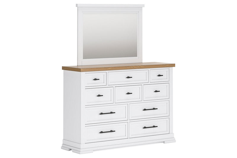 Ashbryn White/Natural Dresser and Mirror -  Ashley - DMV Furniture