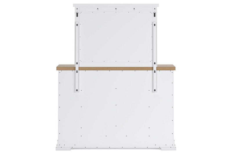 Ashbryn White/Natural Dresser and Mirror -  Ashley - DMV Furniture