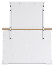 Ashbryn Queen Panel Storage Bed, Dresser and Mirror in White/Natural from Ashley - DMV Furniture