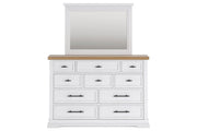 Ashbryn White/Natural Dresser and Mirror -  Ashley - DMV Furniture