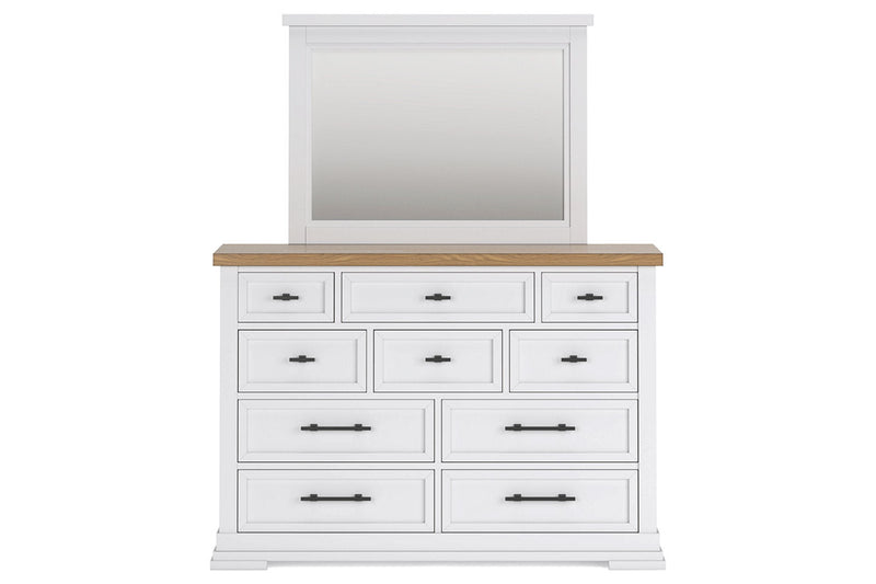 Ashbryn White/Natural Dresser and Mirror -  Ashley - DMV Furniture