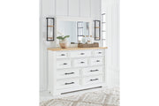 Ashbryn White/Natural Dresser and Mirror from Ashley - DMV Furniture