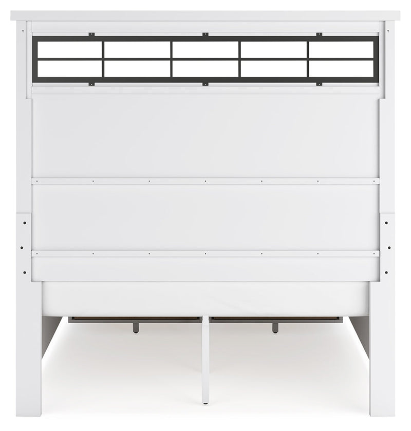 Ashbryn Queen Panel Storage Bed, Dresser and Mirror in White/Natural from Ashley - DMV Furniture