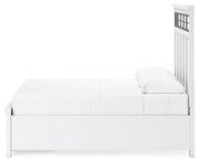 Ashbryn Queen Panel Storage Bed, Dresser and Mirror in White/Natural from Ashley - DMV Furniture