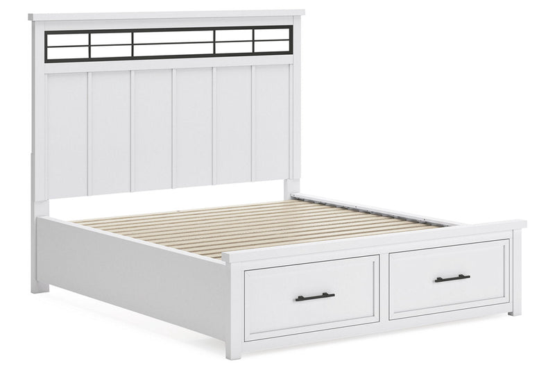 Ashbryn White/Natural Panel Storage Bedroom Set from Ashley - DMV Furniture