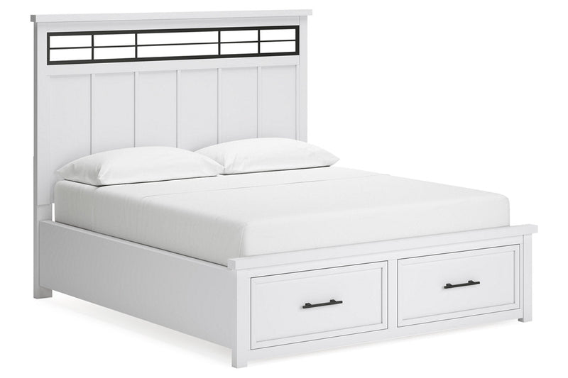 Ashbryn White/Natural California King Panel Storage Bed from Ashley - DMV Furniture