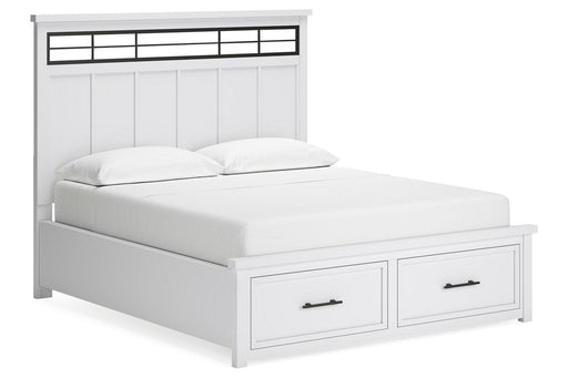 Ashbryn White/Natural California King Panel Storage Bed from Ashley - DMV Furniture