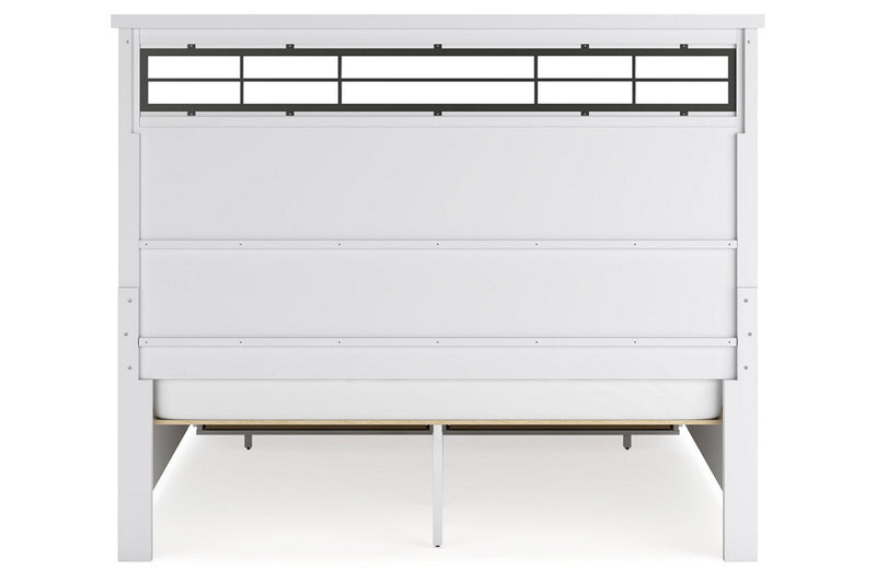 Ashbryn White/Natural California King Panel Storage Bed from Ashley - DMV Furniture
