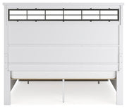 Ashbryn California King Panel Storage Bed, Dresser and Mirror in White/Natural from Ashley - DMV Furniture