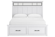 Ashbryn White/Natural California King Panel Storage Bed from Ashley - DMV Furniture