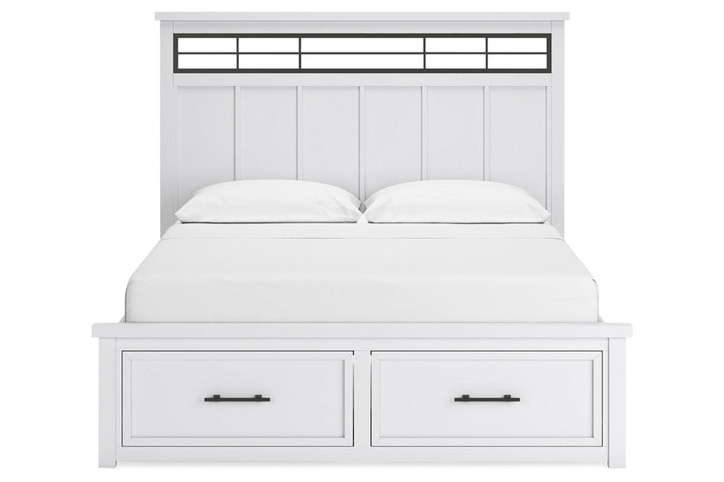 Ashbryn White/Natural California King Panel Storage Bed from Ashley - DMV Furniture