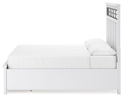 Ashbryn California King Panel Storage Bed, Dresser and Mirror in White/Natural from Ashley - DMV Furniture