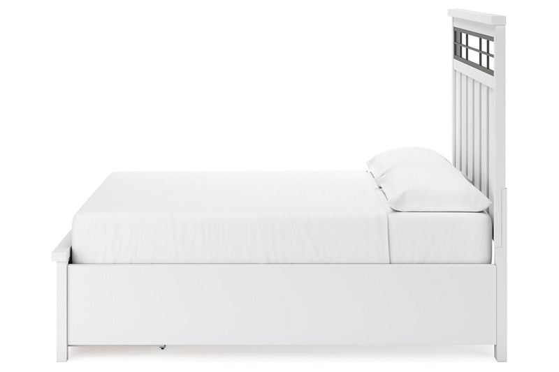 Ashbryn White/Natural California King Panel Storage Bed from Ashley - DMV Furniture