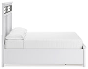 Ashbryn California King Panel Storage Bed, Dresser and Mirror in White/Natural from Ashley - DMV Furniture