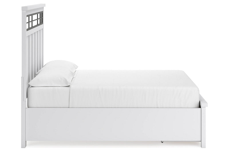 Ashbryn White/Natural California King Panel Storage Bed from Ashley - DMV Furniture