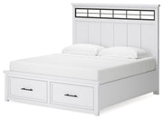 Ashbryn King Panel Storage Bed, Dresser and Mirror in White/Natural from Ashley - DMV Furniture