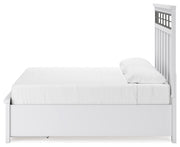 Ashbryn King Panel Storage Bed, Dresser and Mirror in White/Natural from Ashley - DMV Furniture