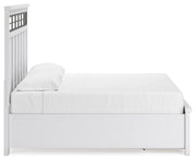 Ashbryn King Panel Storage Bed, Dresser and Mirror in White/Natural from Ashley - DMV Furniture