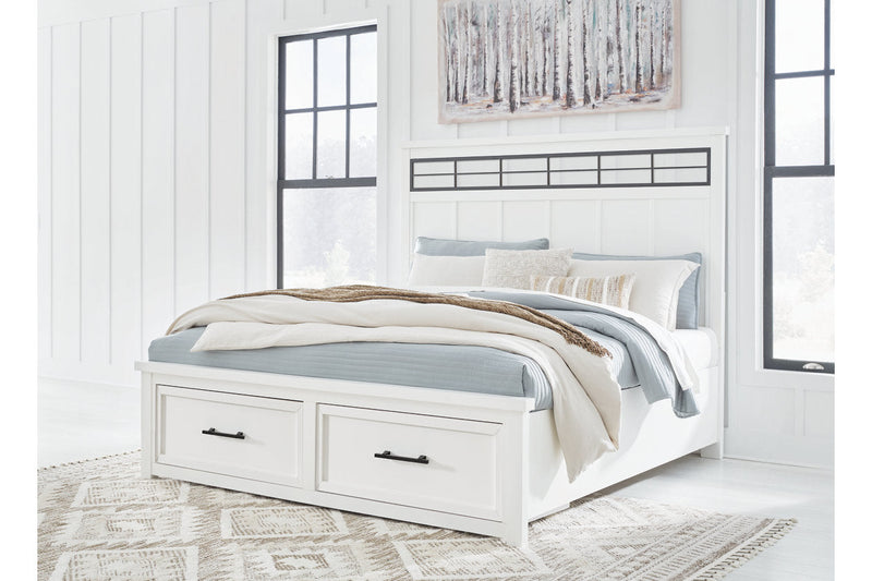 Ashbryn White/Natural Panel Storage Bedroom Set from Ashley - DMV Furniture