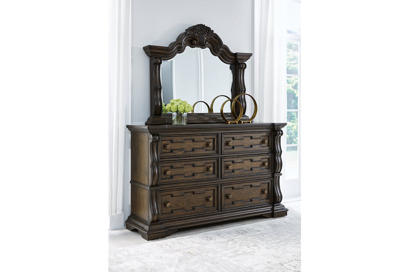 Maylee Dark Brown Dresser and Mirror from Ashley - DMV Furniture