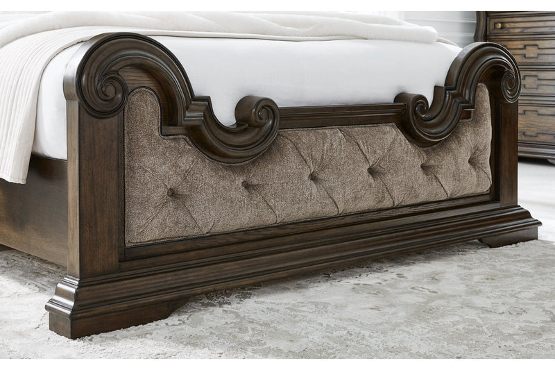 Maylee Dark Brown Upholstered Bedroom Set from Ashley - DMV Furniture