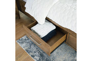 Cabalynn Light Brown California King Panel Bed with Storage from Ashley - DMV Furniture
